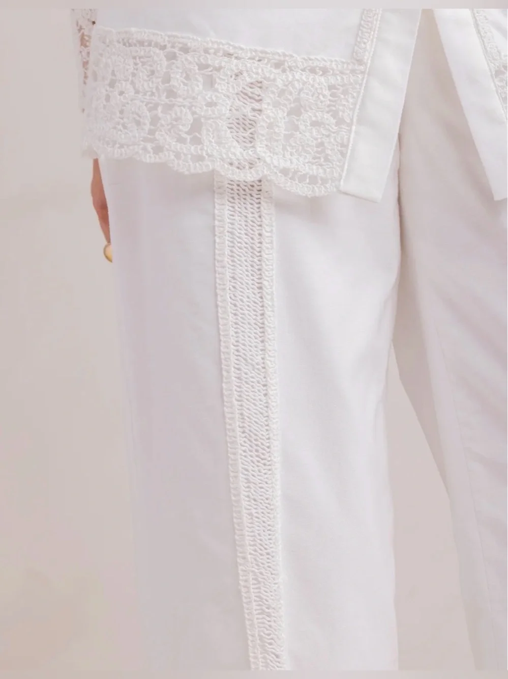 ZARA Crochet Hem Cropped Pants